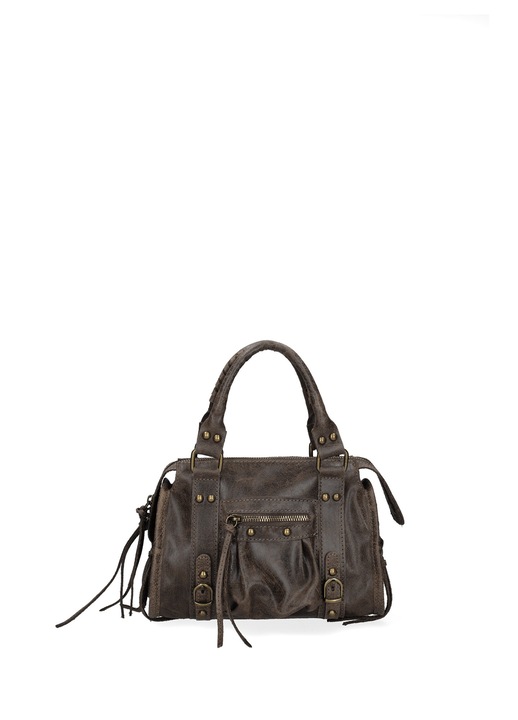 Gave Lux, Geanta din piele cu bareta de umar Erisia, Maro inchis