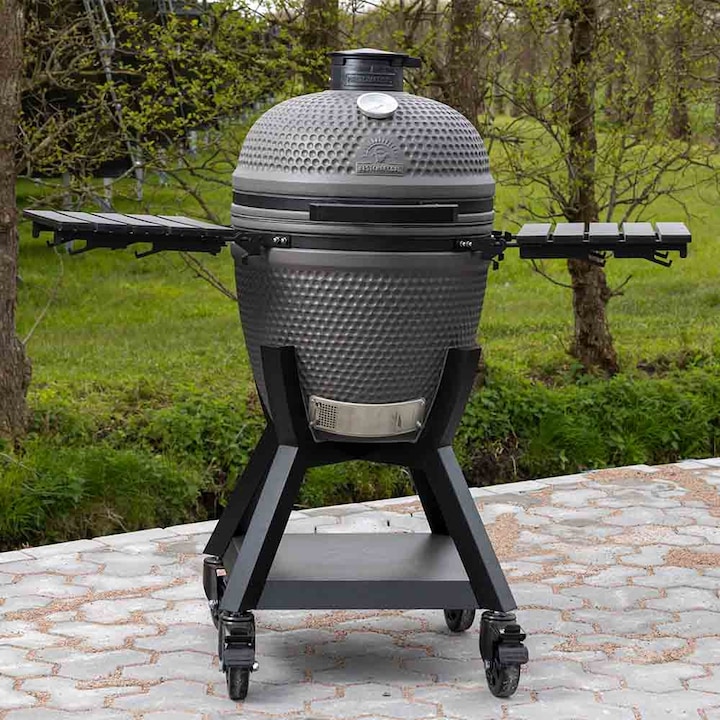 Grătar ceramic pe cărbuni Kamado Large Bestcharcoal cu cărucior