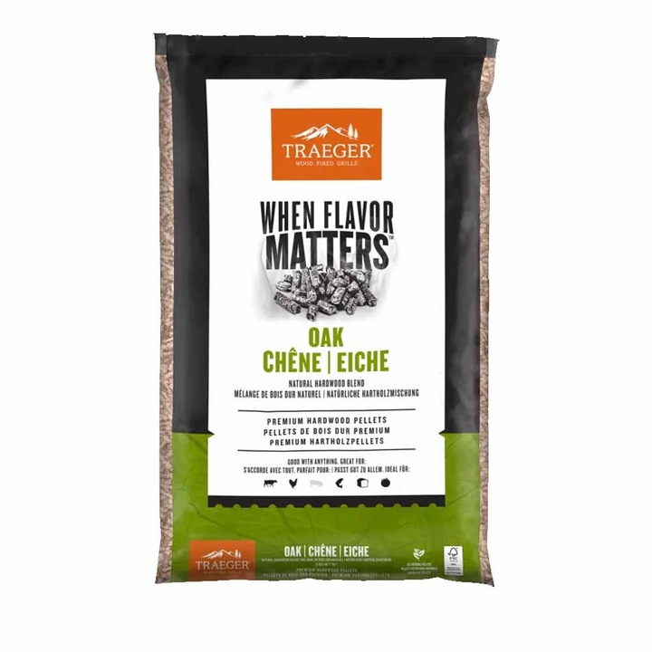 Pelete pentru grătar din stejar TRAEGER Oak 9 kg