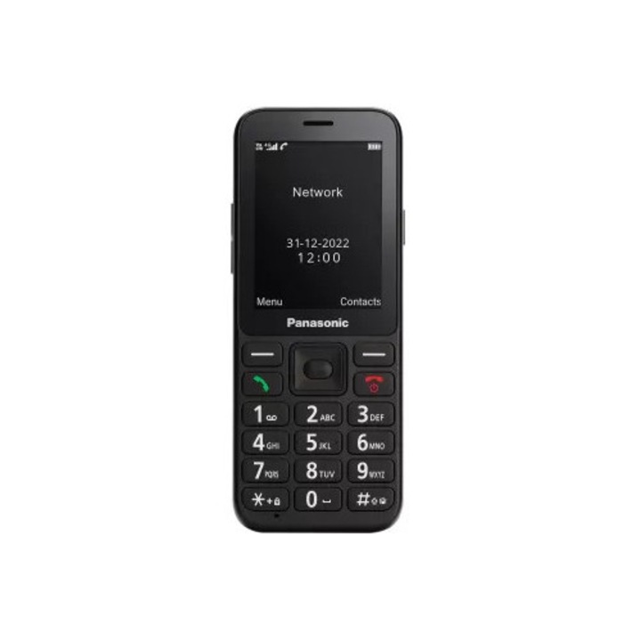 Telefon mobil Panasonic KX-TU260EXB, 4G, ecran 2.4", negru, buton SOS, hands-free