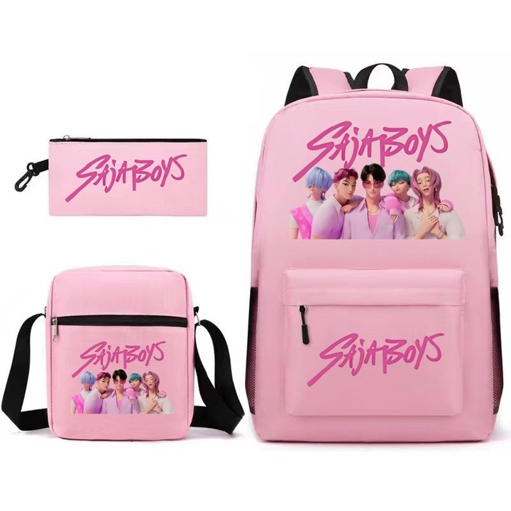 K-pop boszorkányvadász hátizsák, 10 részes szett, anime design, vízálló, uniszex, nagyméretű