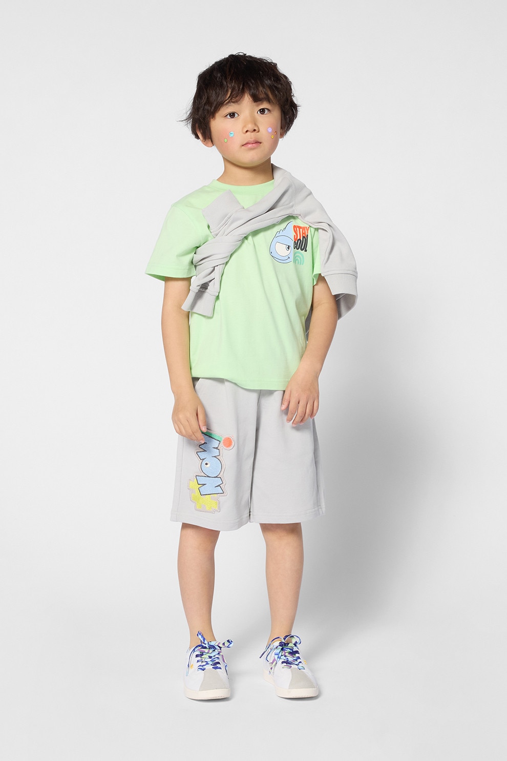 Billieblush, Tricou cu decolteu la baza gatului si imprimeu grafic, Verde deschis, 114 CM