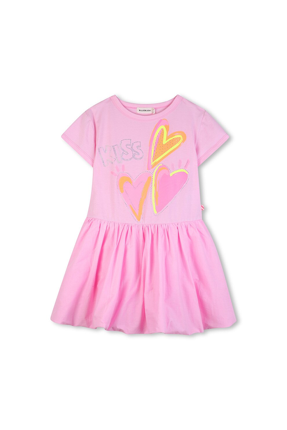 Billieblush, Rochie din bumbac cu imprimeu, Fucsia, 126 CM