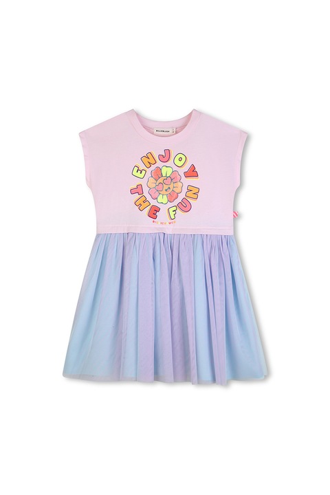 Billieblush, Rochie evazata cu imprimeu, Roz/Albastru
