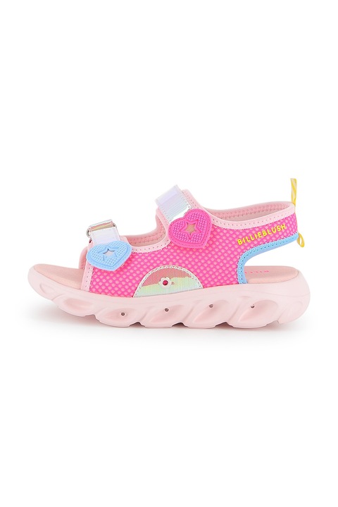 Billieblush, Sandale cu velcro si insertii de plasa, Fucsia