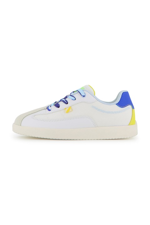 Billieblush, Pantofi sport low-cut cu talpa plata, Alb/Albastru/Bej deschis