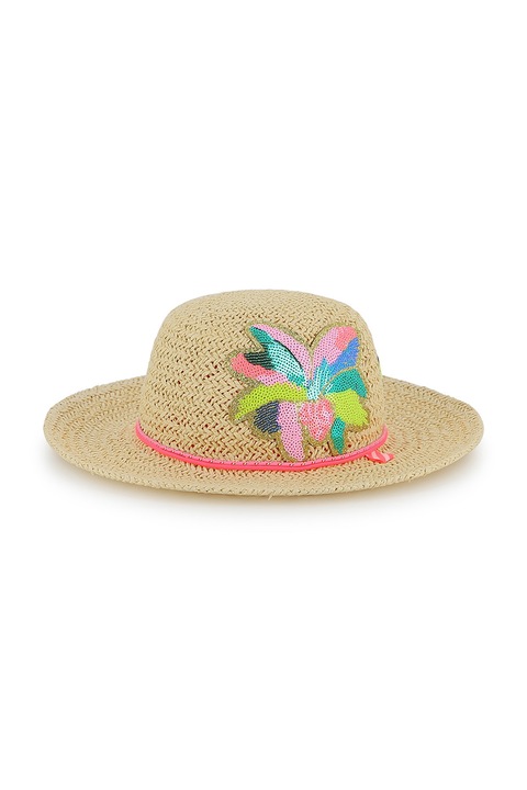Billieblush, Palarie boater cu piete, Galben/Bej/Roz