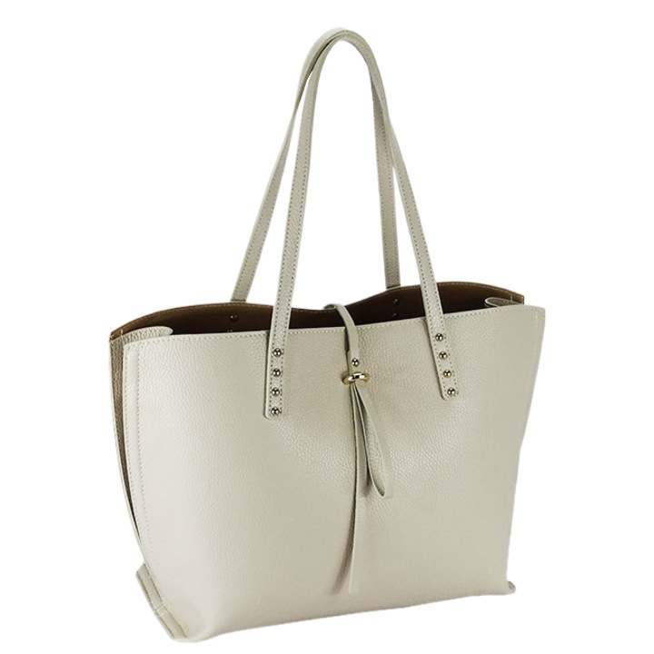 Nagy bézs bőr táska B-1740 M8 Bézs