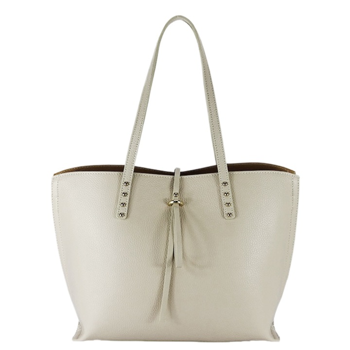 Geanta mare crem din piele naturala 1740 M8 Crem