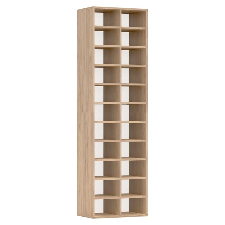 Pantofar DacEnergy©, realizat din DTD laminat, 54 x 34, 3 x 184, 2 cm, cu polite, 2 randuri, stejar artizanal