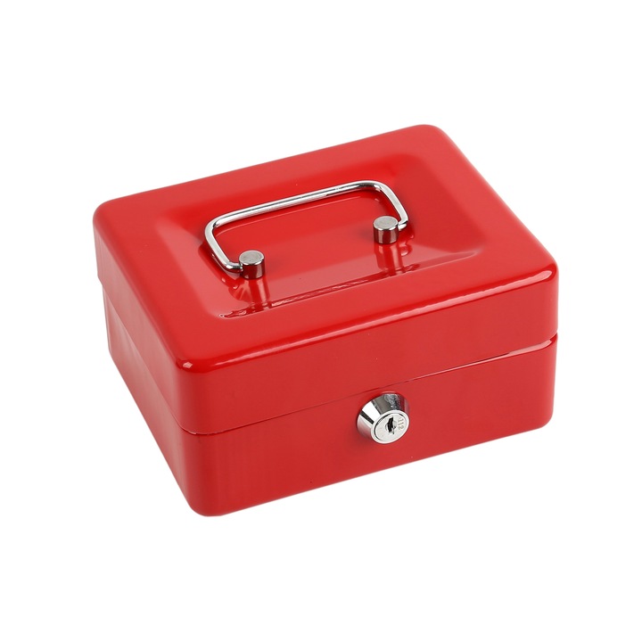 Pusculita portabila tip cheie, cutie de depozitare, 15*12*8cm, 150 de chei, rosu