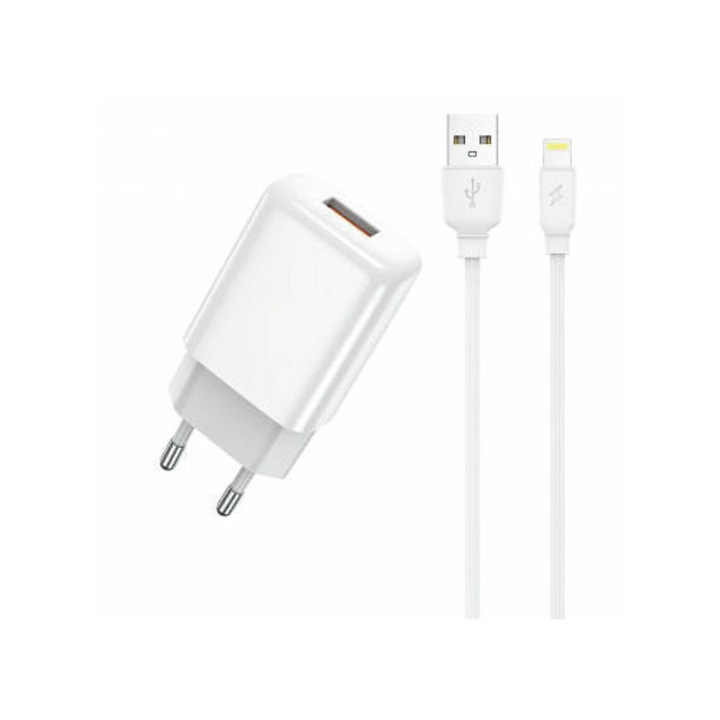 Prestico Hálózati töltő Lightning kábellel F9S 12W 2.4A 1 x USB-A Fehér