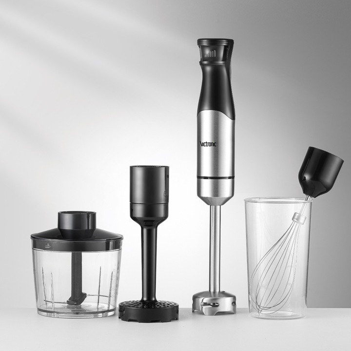 Pasator electric 5 in 1 cu cap detasabil Victronic, din Otel inoxidabil, Putere 1200 W, VC3623