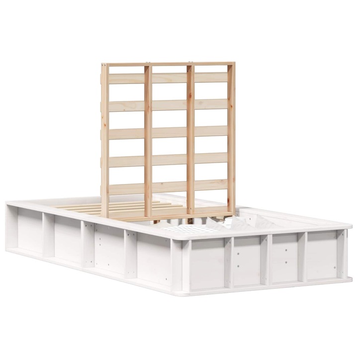 Ágykeret Fehér 100 x 200 cm Tömör fenyőfa, vidaXL, 3385731