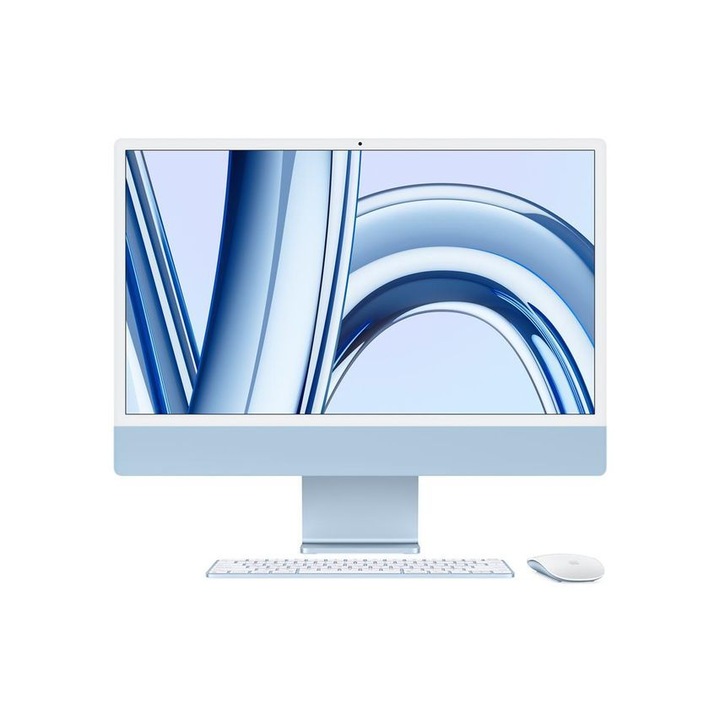 All-In-One Apple iMAC MQRQ3Y/A, 24 inch 4480 x 2520, Apple M3 8 C, 8 GB RAM, 256 GB SSD, Apple 10-core GPU, Mac OS Sonoma, tastatura in limba spaniola