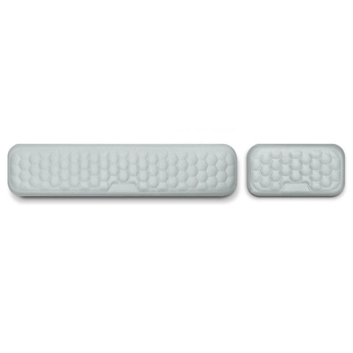 Set 2 Suport Pentru Incheietura, BOMSTOM, Spuma cu memorie, Ergonomic, Anti-alunecare, Moale si durabil, Rezistent la uzura, Usor de curatat, Pentru jucatori, lucratori de birou, Gri
