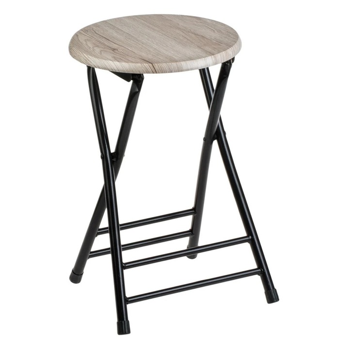 Стол, До 100 кг, Сгъваем, Предпазител за отваряне, Метал, MDF, 30x47 см, Кафяв