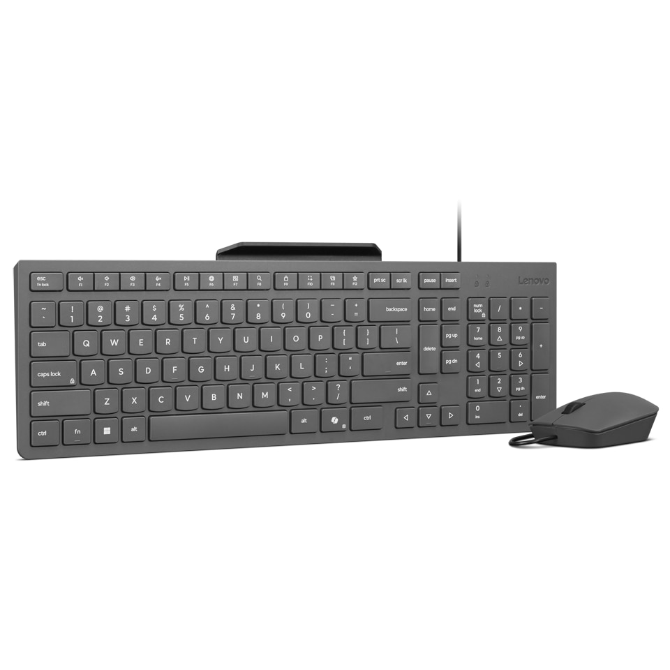 Kit Tastatura + Mouse cu fir Lenovo 310 USB-A Wired Combo, Luna Grey