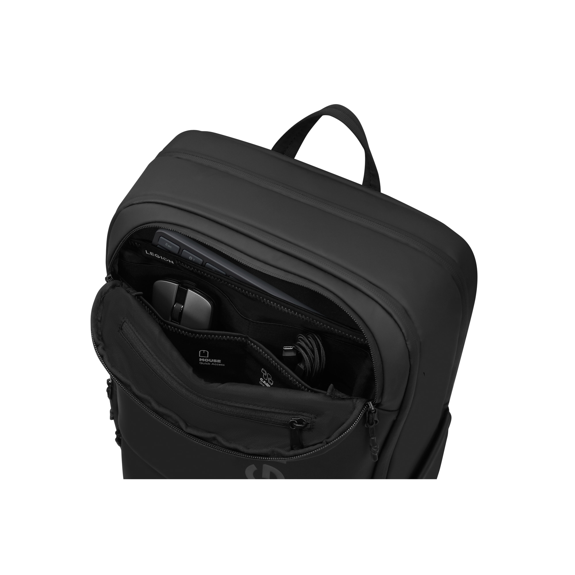 Rucsac Laptop Lenovo Legion 17" Gaming Backpack GB800, deschidere 180°, rezistent la apa, 410x290x30mm, Light Gray