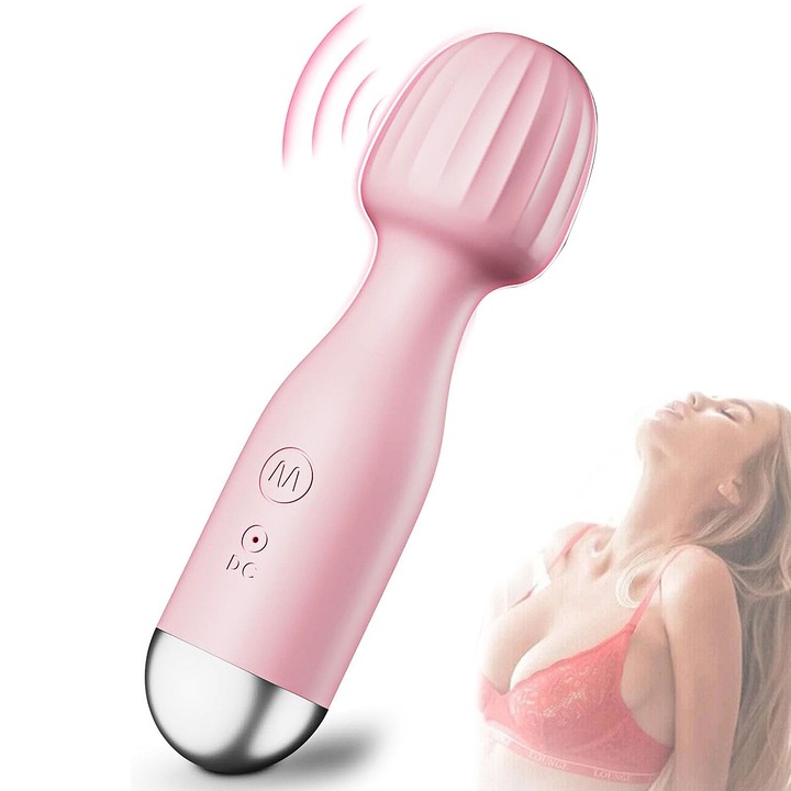Vibrator pentru femei YOUKUKE®, Jucarii sexuale, 10 moduri de vibratie, masaj in mod electric, Stimulatori pentru mamelon si clitoris si pentru punctul G, silicon Medical, Roz