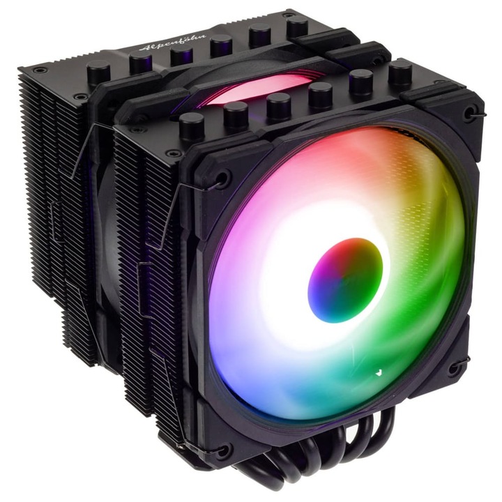 Cooler procesor Alpenföhn Brocken 4 Max Black ARGB, 260 W TDP, dual tower, negru