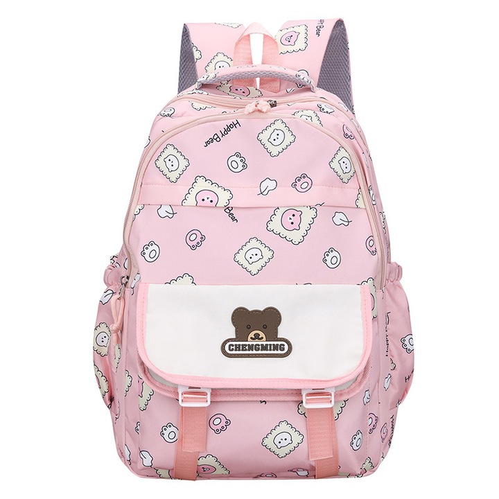 Iskolatáska rajzfilm mintával, nagy kapacitású, könnyű, diákoknak, többszínű