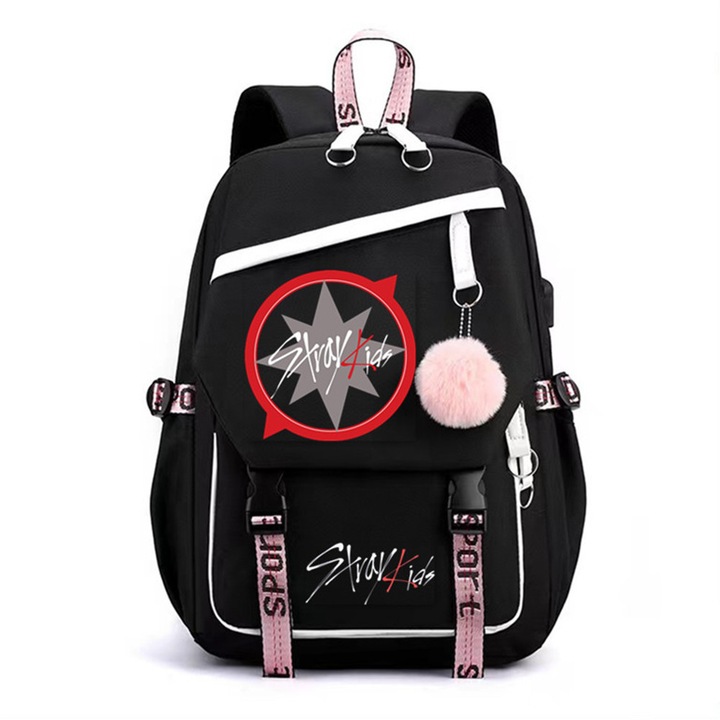 Rucsac pentru studenti, Stray Kids, design casual, capacitate practica, multicolor