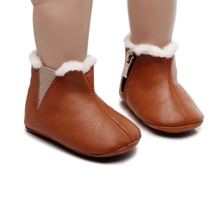 Cizmulite maro imblanite pentru bebelusi - simply, Maro, 18 EU