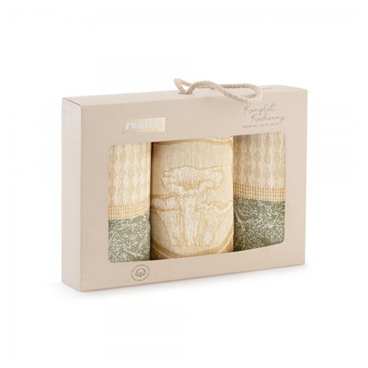 Set 3 prosoape de bucatarie Zwoltex, 50x70cm, bej, bumbac