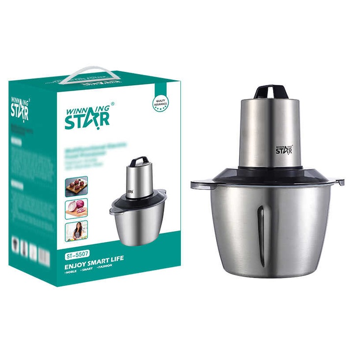 Winning Star ST-5507 Rozsdamentesacél húsdaráló és aprító, 3 L, 300W
