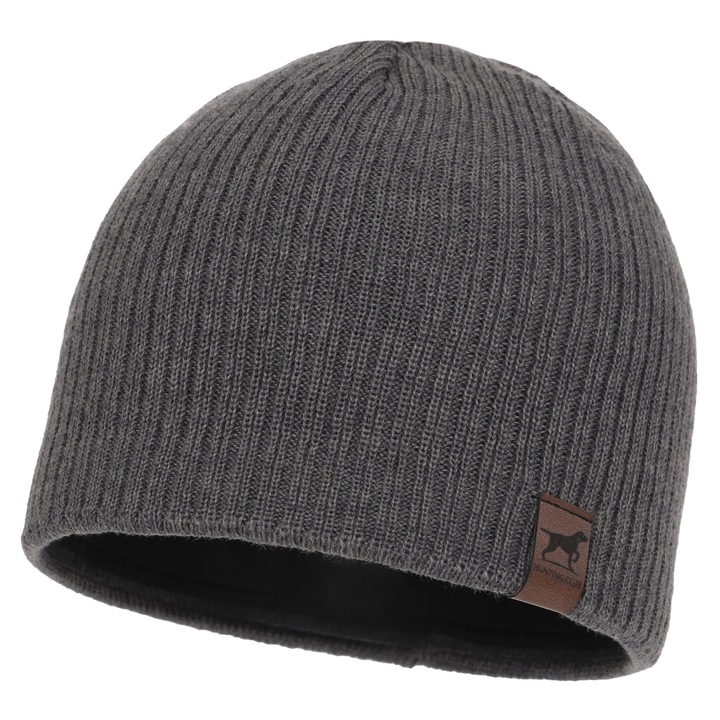 Caciula de iarna pentru barbati Bird, Cu lana Merino, Captuseala Polar, Elastica, Culoare Gri, Marime Universala 55-60