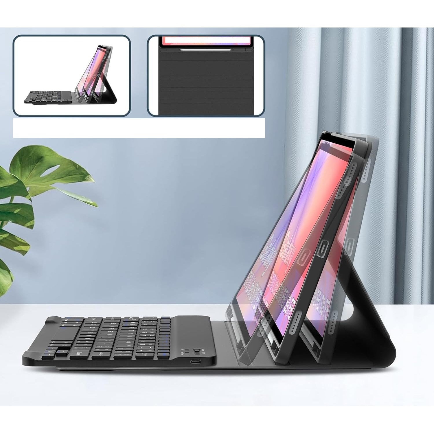 Husă cu Tastatură Bluetooth și Touchpad pentru Samsung Galaxy Tab S11, Piele Ecologică, Multicolor, 11"