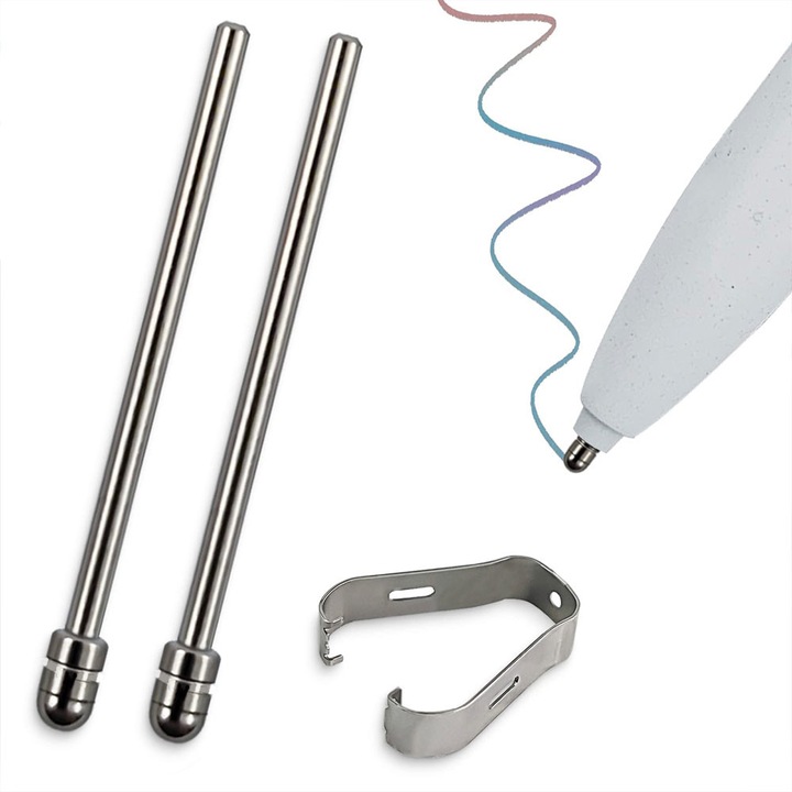 Set de inlocuire cu varf de stylus, Garsonal®, set in 3 piese, din otel inoxidabil, reduce frecarea ecranului si zgarieturile, compatibil cu Galaxy Tab S6/S7/S7+/S6 Lite, Argint