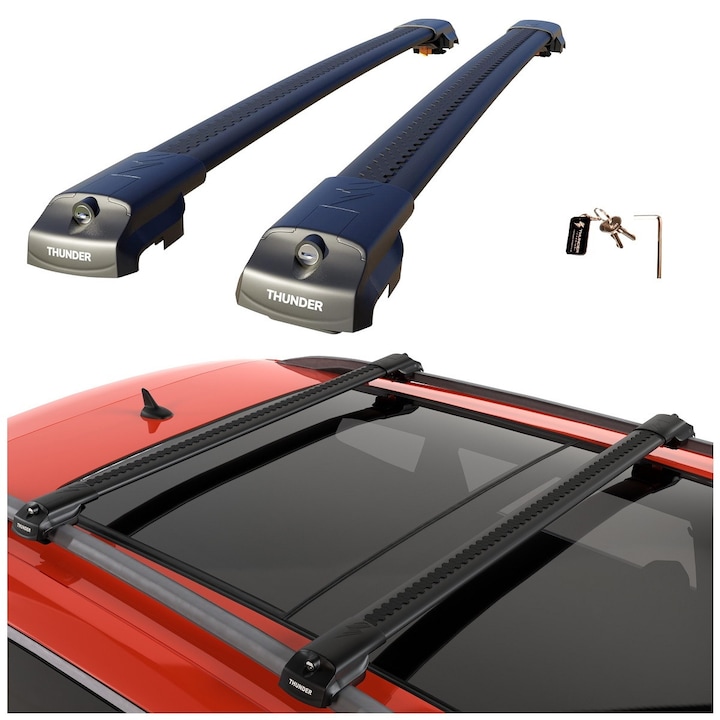 Csomagtartó Thunder tartóval tetősínhez, 75 kg, alumínium, könnyű szerelés, CITROEN C4 GRAND PICASSO 2006-2013