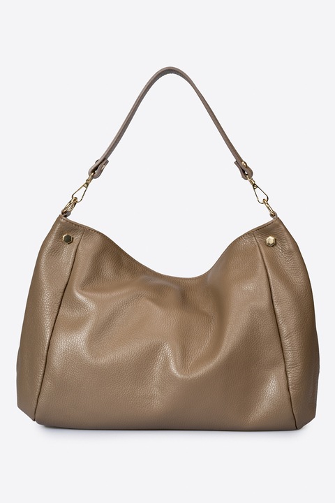 Massimo Castelli, Geanta din piele cu bareta detasabila, Maro taupe