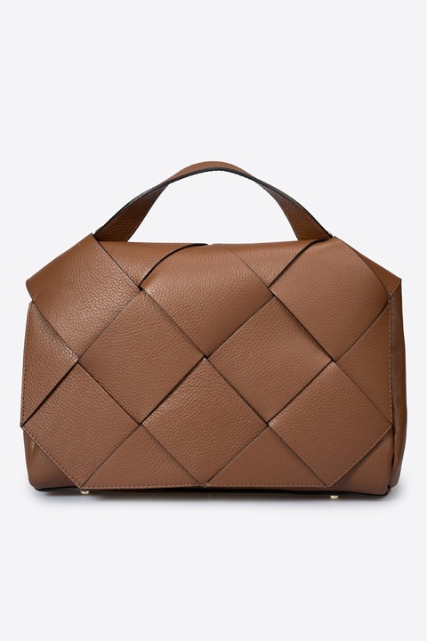 Massimo Castelli, Geanta din piele cu maner si bareta detasabila, Maro