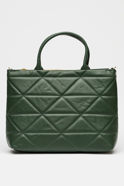 Massimo Castelli, Geanta matlasata din piele cu bareta de umar, Verde inchis