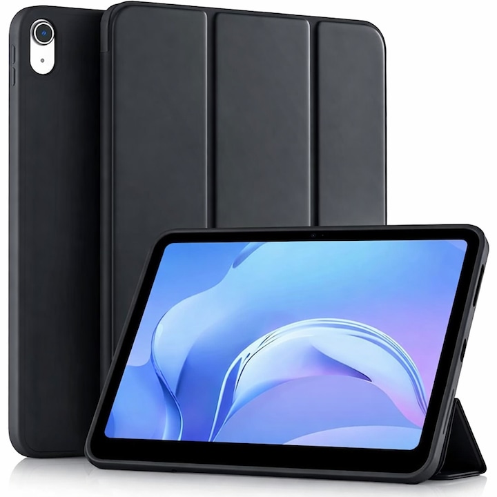 Husa de protectie pentru iPad 11″ (generatia 11, 2025 – A16) si iPad 10, 9″ (generatia 10, 2022), husa inteligenta cu suport pliabil in trei pozitii, spate ultra-subtire, culoare negru, vadrami