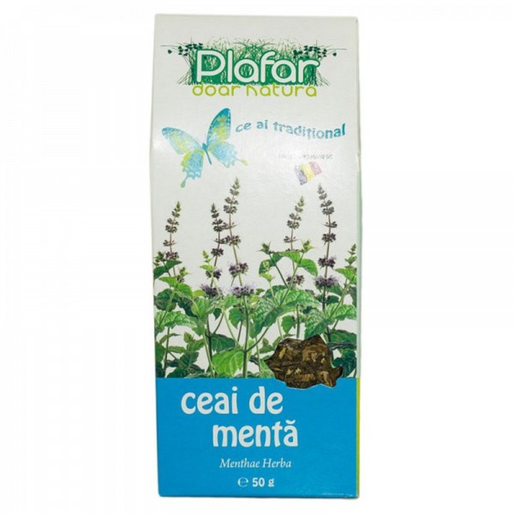 Ceai de Menta Plafar, 50g, frunze uscate, aroma intensa