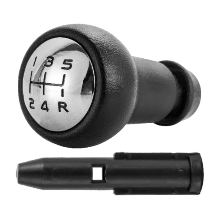 Комплект лост за скорости с адаптер, AWparts, издръжлива гума с хромиран капак, 5-степенна скоростна кутия + R