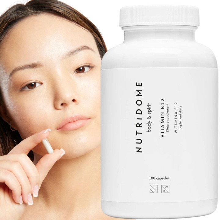 Supliment Alimentar, Nutridome, Vitamina B12, Sustine Imunitatea, Reduce Oboseala Si Epuizarea, Sprijina Functionarea Sistemului Nervos Si Productia De Celule Rosii, Energie Zilnica, 180 Capsule