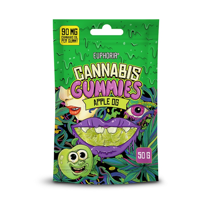 Jeleuri cu ulei de canabis Euphoria Apple OG, aroma mar - 50g