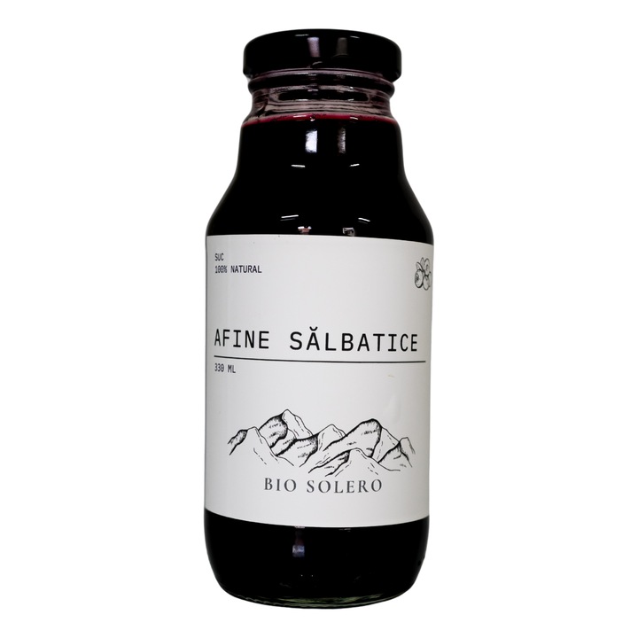 Suc Afine Salbatice 100% natural presat la rece din Muntii Carpati (330ml)