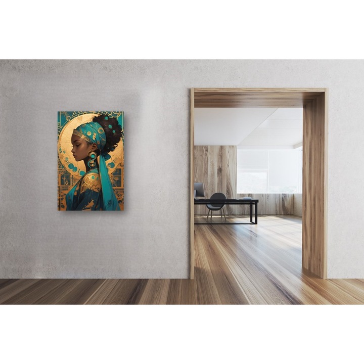 Tablou Canvas, Portret Exotic, Canvas pe Sasiu de Lemn, Lac Selectiv pe Detalii, Tablou 50x70cm