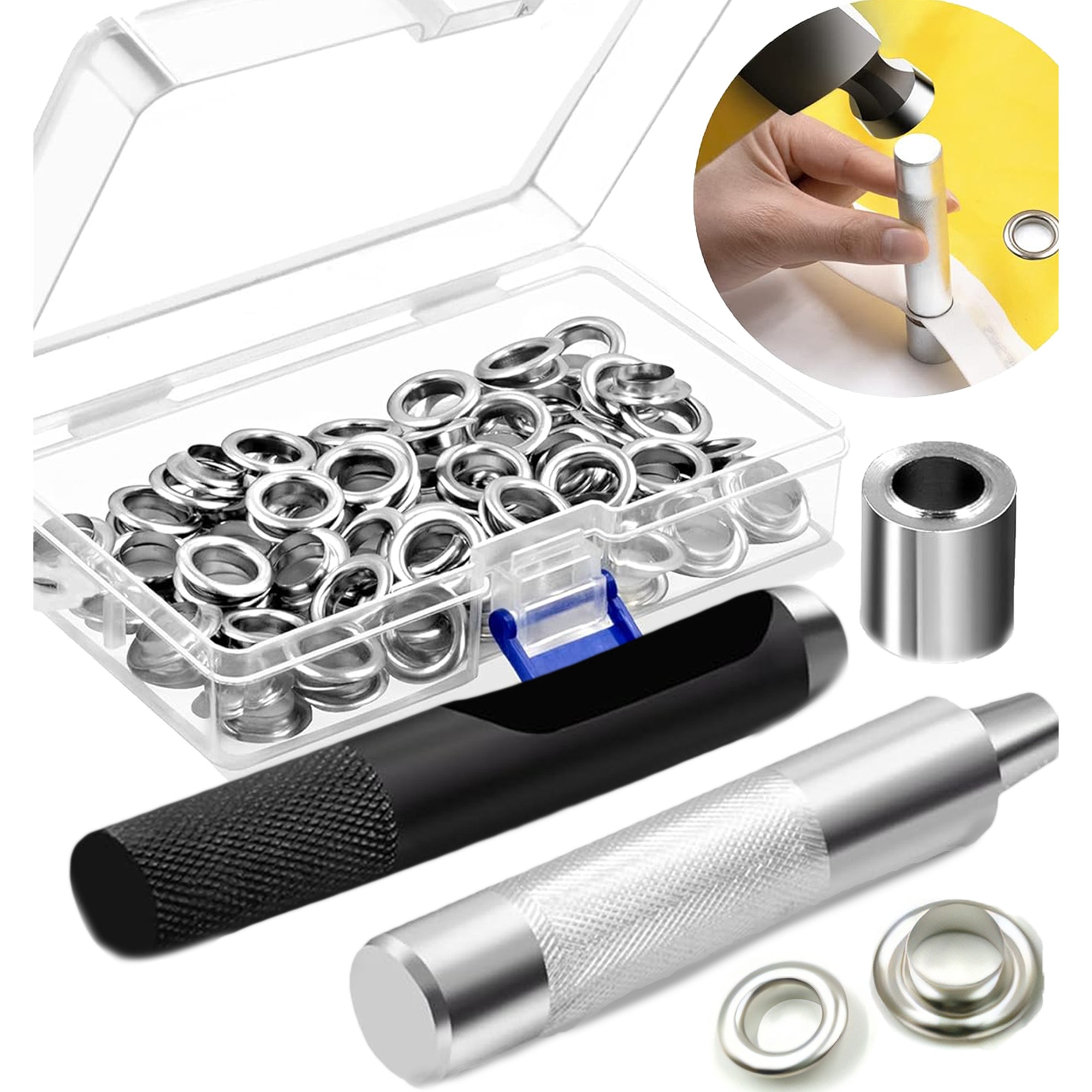 Kit 100 capse metalice cu perforator si dispozitiv fixare, Zola