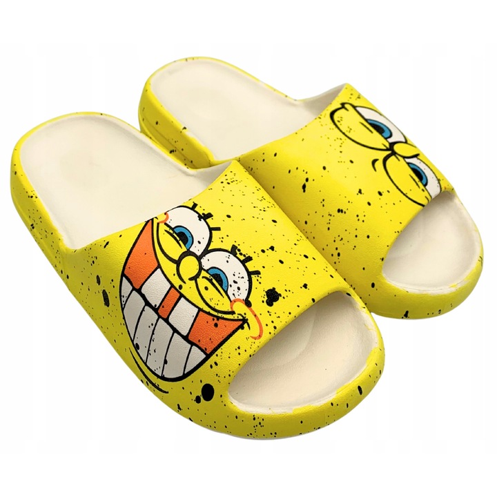 Papuci de plaja unisex, Chung shi, Spongebob, galbeni, cauciuc, 36 EU