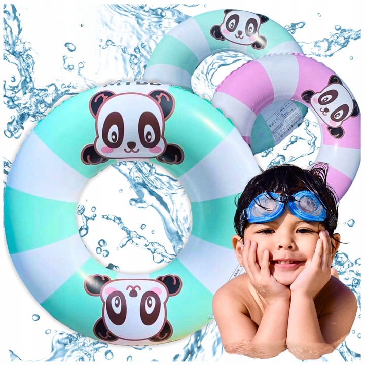 Colac de inot pentru copii, BESTWAY, model Panda, 55cm, verde-alb