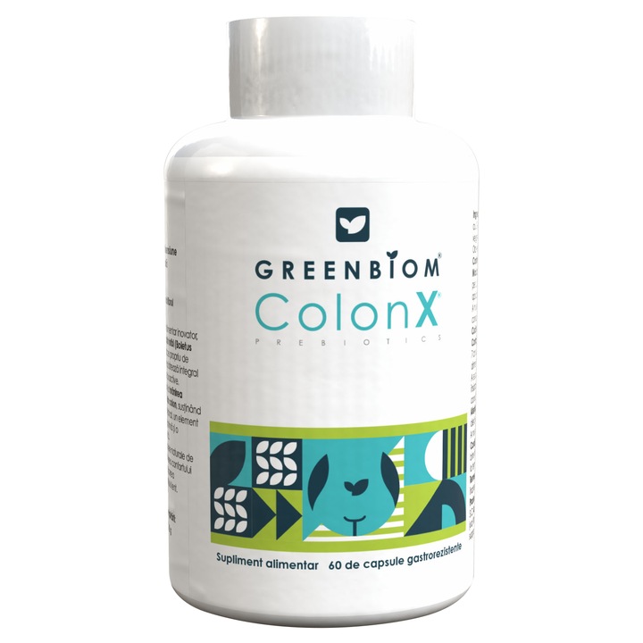 Supliment alimentar COLON X - Prebiotic – Detoxifiere colon, Echilibrare flora, 60 capsule