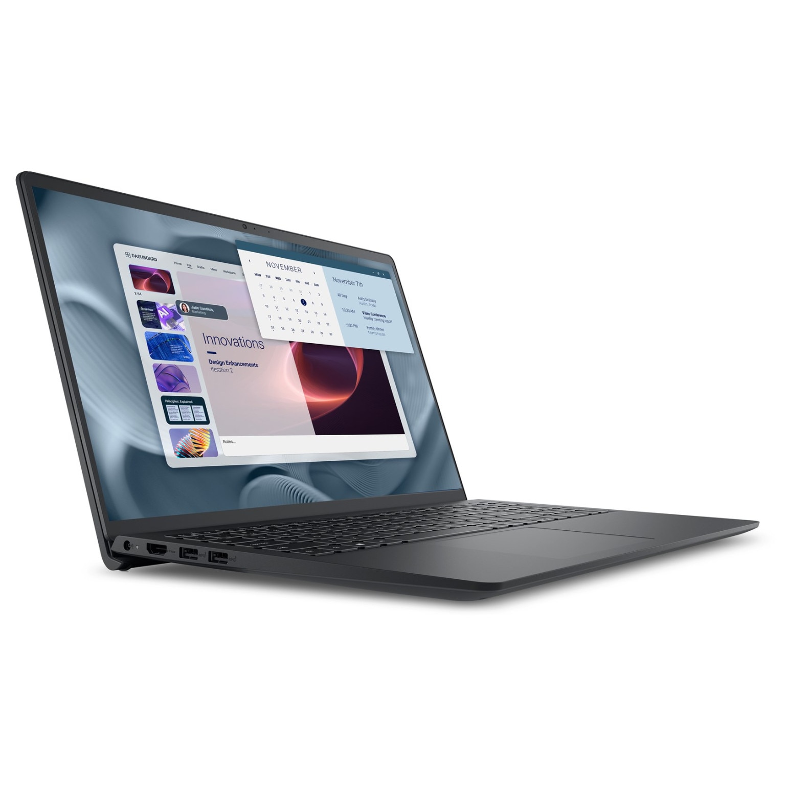 Laptop DELL Pro 15, 15.6" Full HD, Intel® Core™ i7 1355U pana la 5 GHz, 16 GB RAM DDR5, 512 GB SSD, Intel® UHD Graphics, Windows 11 Pro, Carbon Black 512 GB