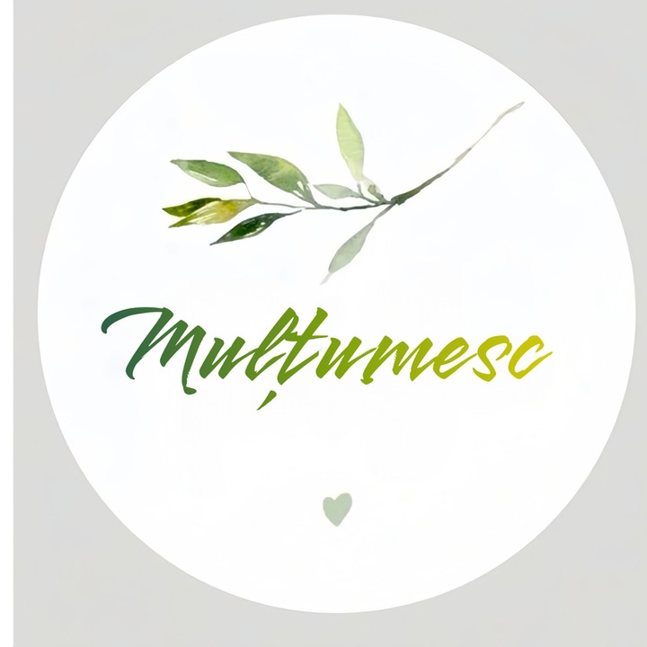 Rola Etichete Autoadezive "Multumesc", Rotunde, Diametru 2.5 cm, 500 Bucati, Ideale pentru Ambalare Cadouri, Curierat, Plicuri si Mici Afaceri